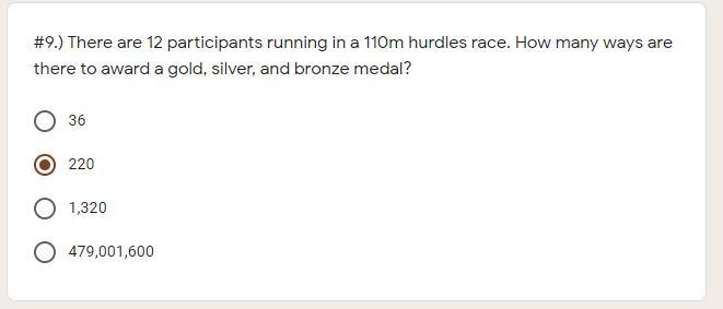 There are 12 participants running in a 110m hurdles race. How many ways are there-example-1