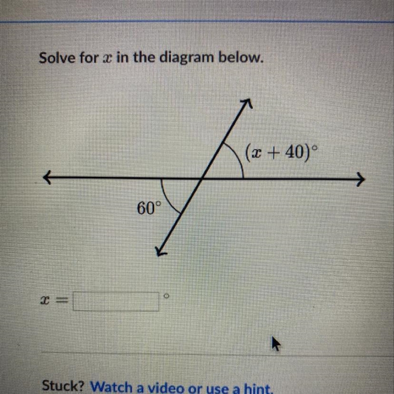 Solve for x in the diagram in the pic-example-1