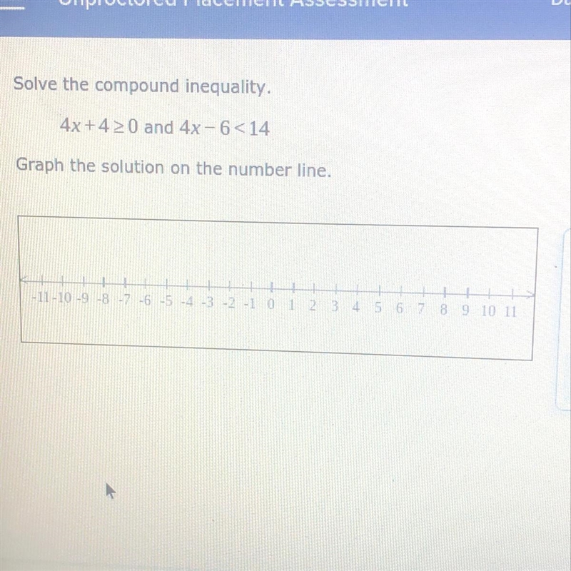 Solve the compound inequality. 4x+40 and 4x- 614 Graph the solution on the number-example-1