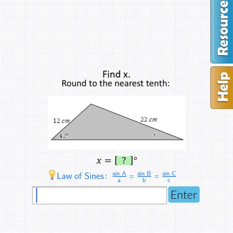 Find x. Round to the nearest tenth. Please help.-example-1