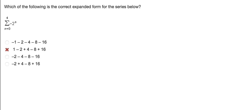 Which of the following is the correct expanded form for the series below?-example-1