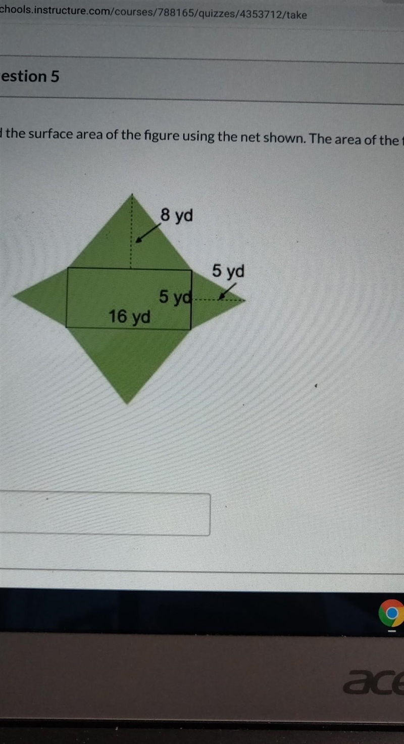 Find the surface area of the figure using the net shown. The area of the figure is-example-1