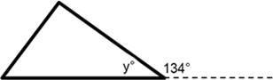 Determine the value of y. answers : A) 46° B) 226° C) 180° D) 134°-example-1