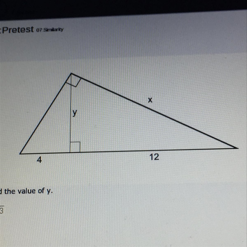 Find the value of Y A. 4 √3 B. 16 C. 8 √3 D. 8-example-1