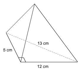 If the volume of this pyramid is 80 cm3, what is its height? a 2.7 cm b 4 cm c 8 cm-example-1