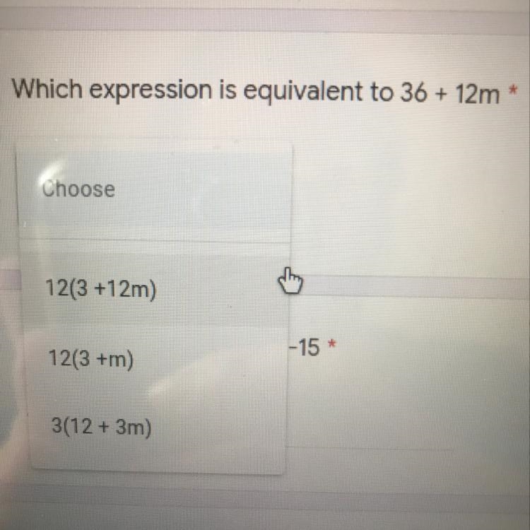 Which expression is equivalent to 36+12m?-example-1