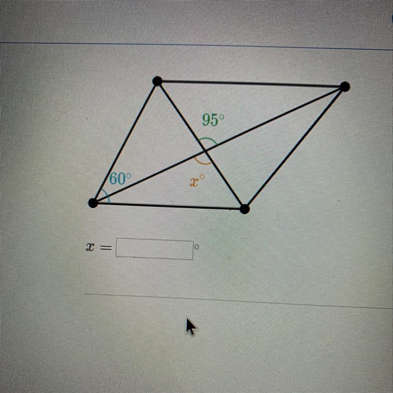 What does x equal? This question is found on Khan academy.-example-1