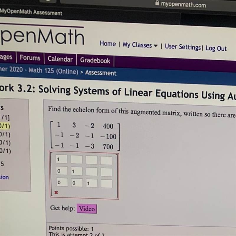 Find the echelon form of this augmented matrix-example-1