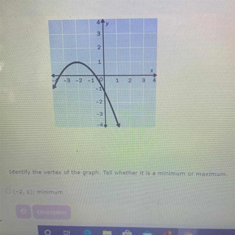 A. (-2,1); minimum B. (-2,1; maximum C.(1,-2); minimum D.(1,-2); maximum I need help-example-1