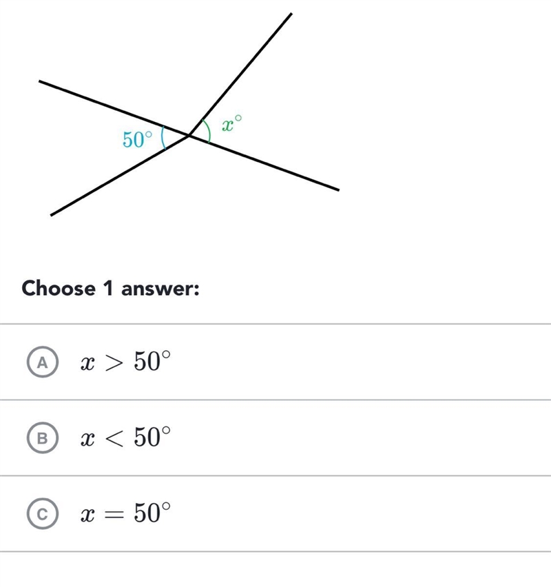 Is x greater than, less than, or equal to 50*-example-1