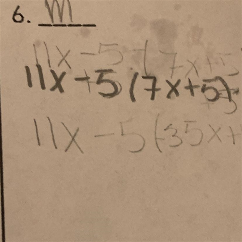 Answer to 11x -5 (7+5)-example-1