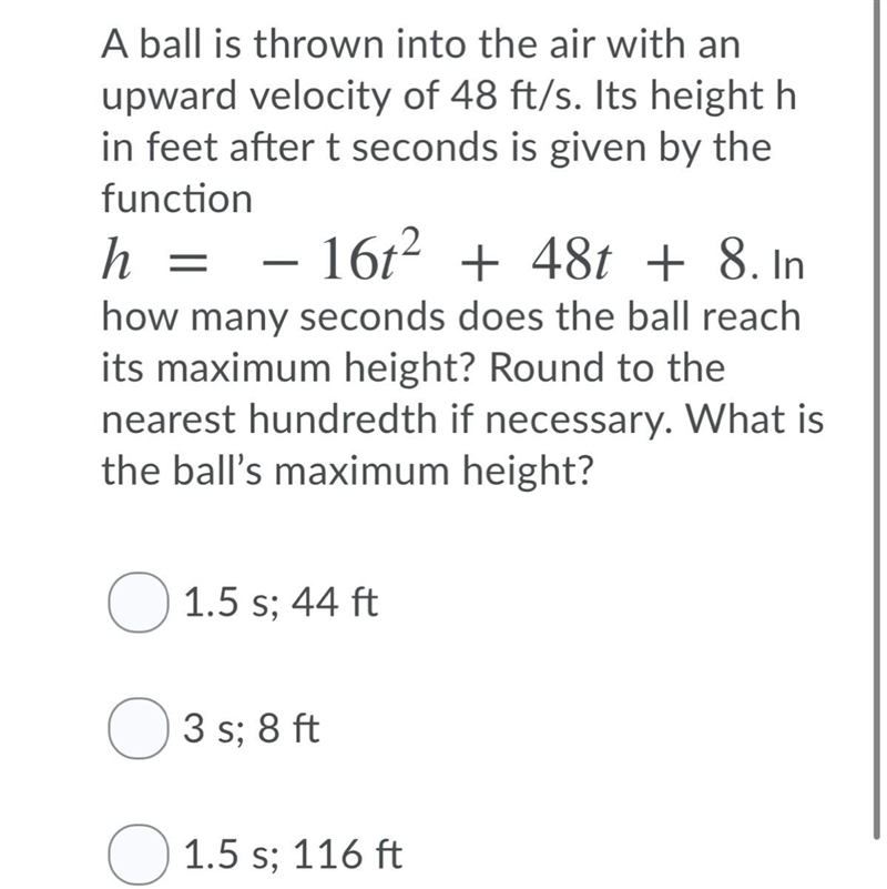 The last answer is 1.5s and 56ft PLZ HELP PLZ-example-1