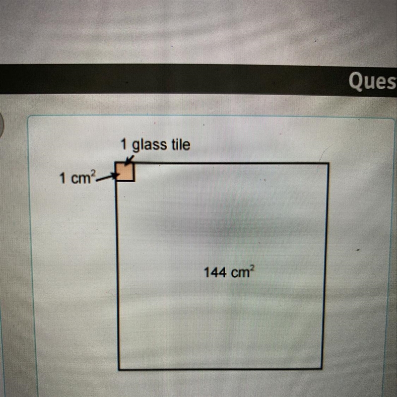 Helen is using glass tiles that each measure one square centimeter to make a decorative-example-1