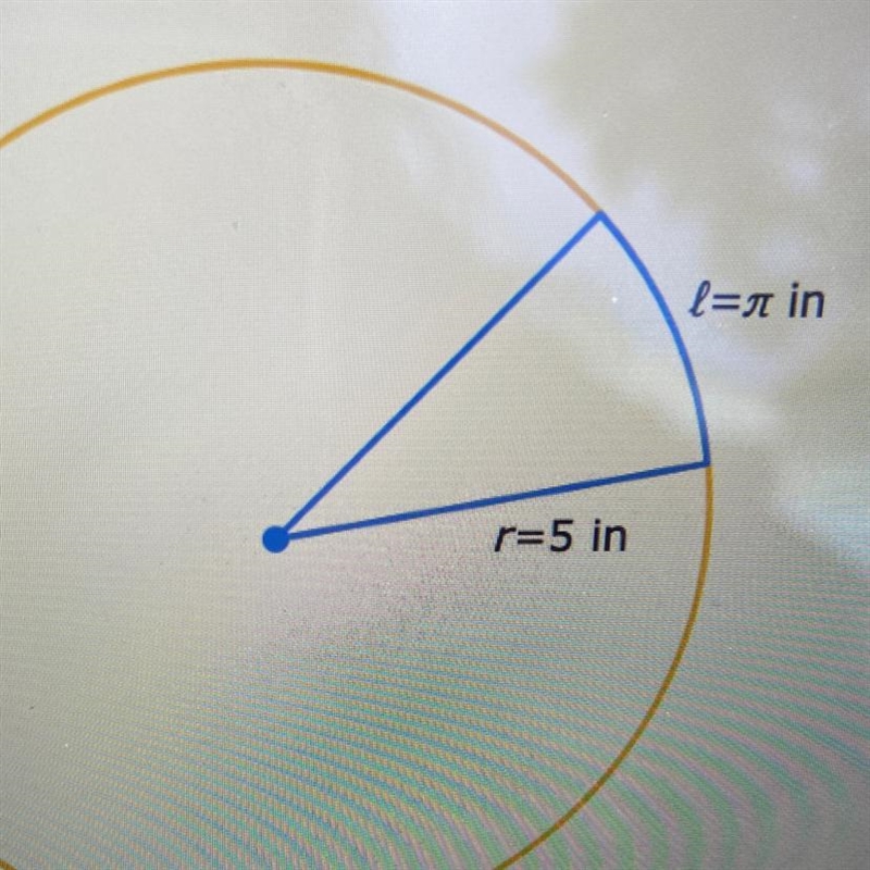 The radius of a circle is 5 inches. What is the angle measure of an arc a inches long-example-1