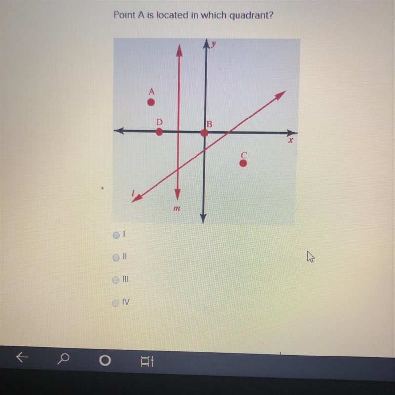 Point A is located in which quadrant ?-example-1