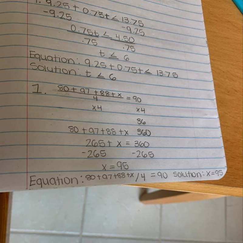 1. George want to score at least a 90% on his math tests this quarter. So far his-example-1