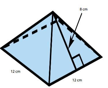 A square pyramid is shown sitting on its base. please reply with The surface area-example-1