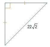 The hypotenuse of a 45°-45°-90° triangle measures 22 StartRoot 2 EndRoot units. A-example-1