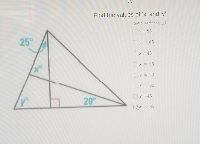 Find the values of x and y​-example-1