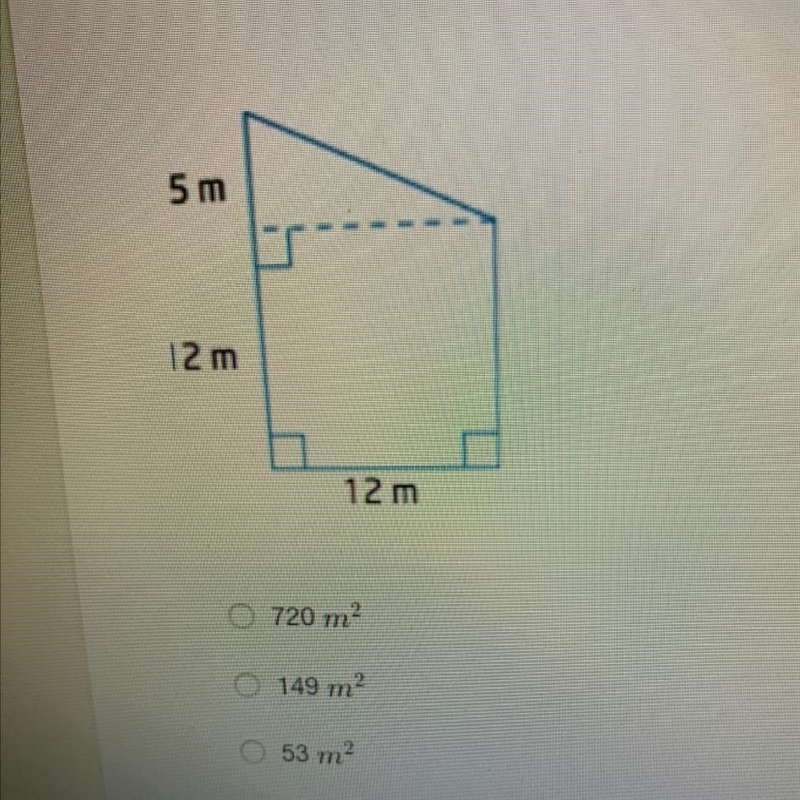 Find the area of the composite figure a-720m2 b-149m2 c-53m2 d-174m2-example-1