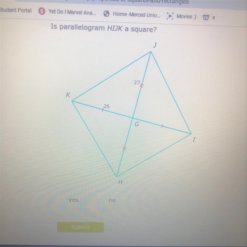 Is parallelogram HIJK a square?-example-1