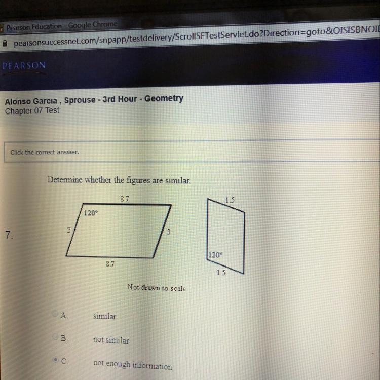 Determine whether the figures are similar.-example-1