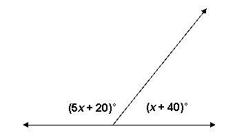 What are the measures of the two angles in the figure? A. 125° and 55° B. 120° and-example-1