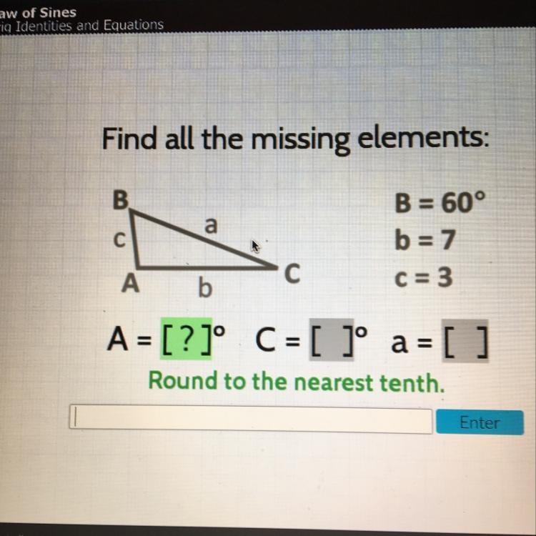 Find all the missing elements. Round to the nearest tenth. Please help me!!!-example-1