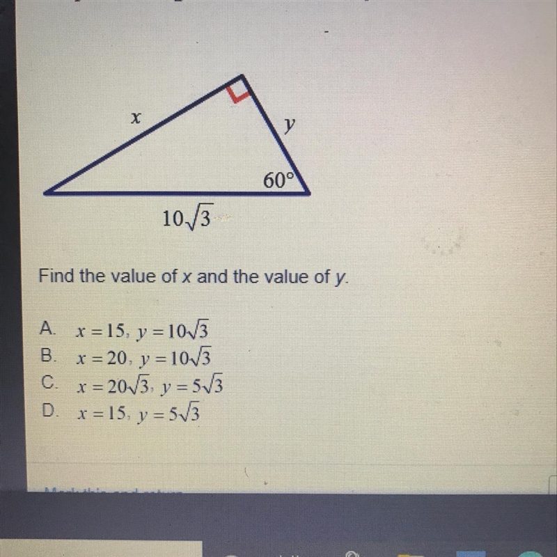 Find the value of x and the value of y-example-1