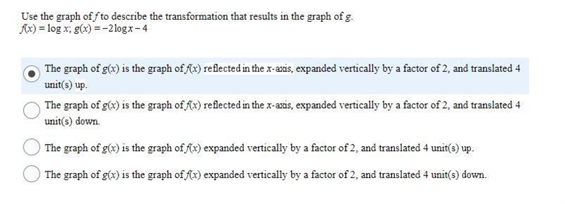 9. Use the graph of f to describe the transformation that results in the graph of-example-1