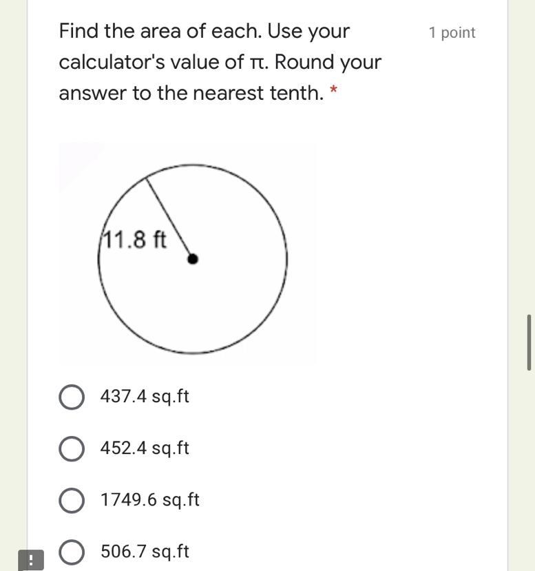 Find the area of each round to nearest tenth-example-1