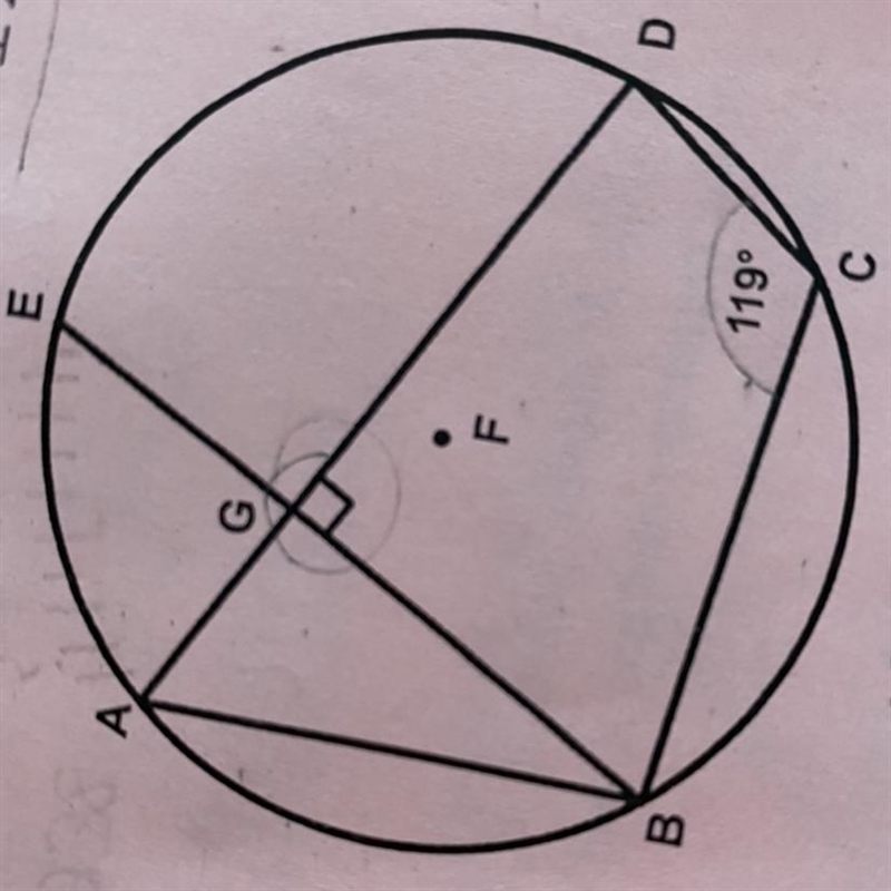 in circle F, points A,B,C,D, and E are located on the circle such that measure of-example-1