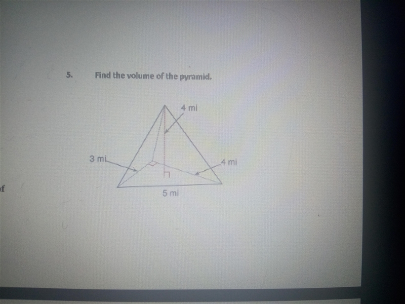 Find the volume of the pyramid. Show all of your work!-example-1