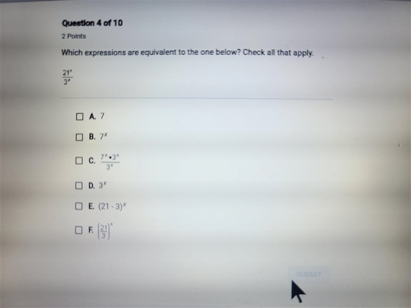 HELPHELPHELPHELP Which expressions are equivalent to the one below check all that-example-1