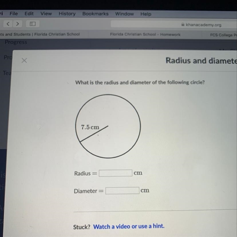 Whats the radius and diameter?-example-1