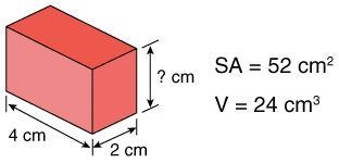 What is the volume of the eraser? 4 cm 24 cm3 52 cm2 52 cm3-example-1