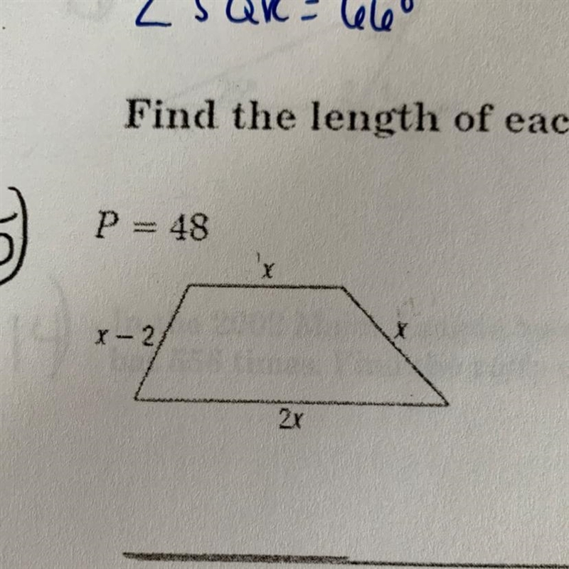 Find the length of each side of the polygon for the given perimeter. P = 48-example-1