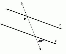 If ↔w||↔v, find the measurement of angle b. ∠b =-example-1