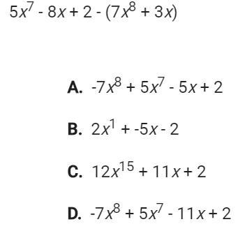 Some help please? Which polynomial represents the difference below?-example-1