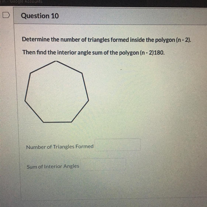 Determine the number of triangles formed inside the polygon.-example-1