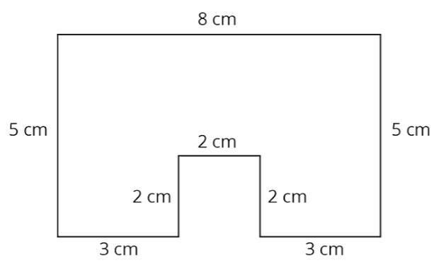 Question 1 Here is the base of a prism. a. If the height of the prism is 5 cm, what-example-1