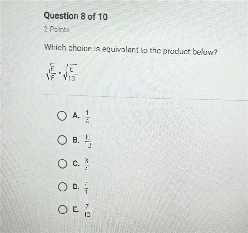 Which choice is equivalent to the product below?​-example-1