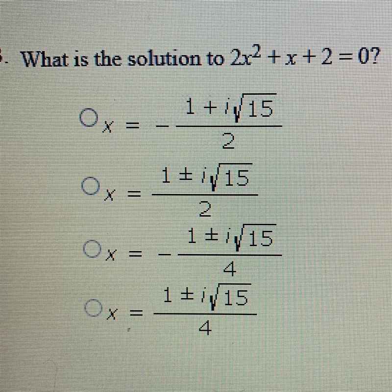 What is the solution to 2x2+x+2 = 0?-example-1