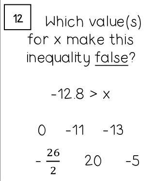 Which values for x make this inequality false?-example-1