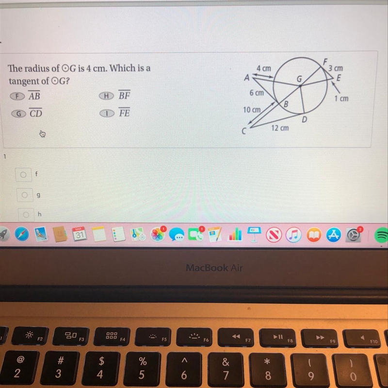 What is the tangent? My guess is I.-example-1