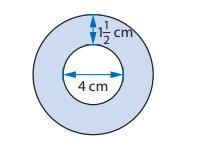 Find the area of the shaded figure in the diagram below. Use 3.14 for π and round-example-1