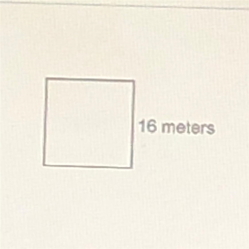 What is the perimeter of the square? A. 64m B. 48m C. 32m D. 16m-example-1