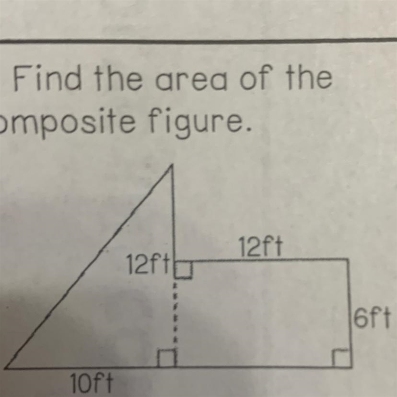 Find the area of the composite figure.-example-1