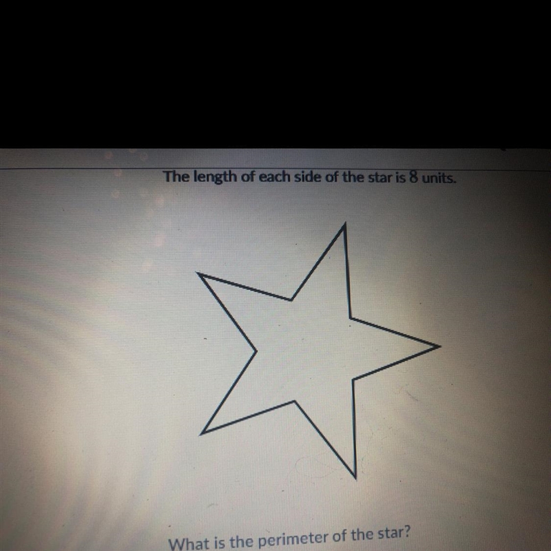 The length of each side of the star is eight units what is the perimeter of the star-example-1