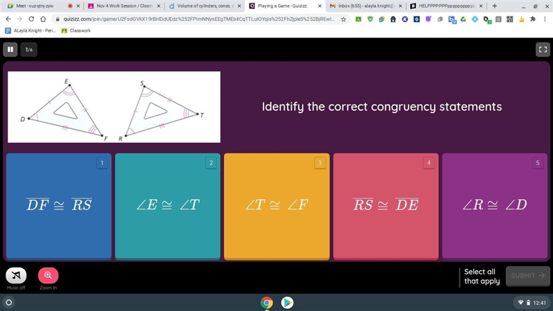 Identify the correct congruency statements-example-1